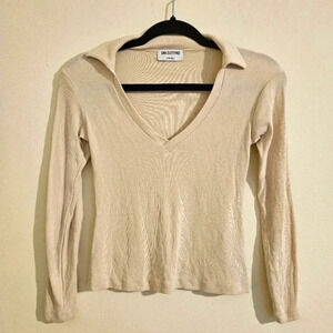 LNA Clothing Cream Rib Top